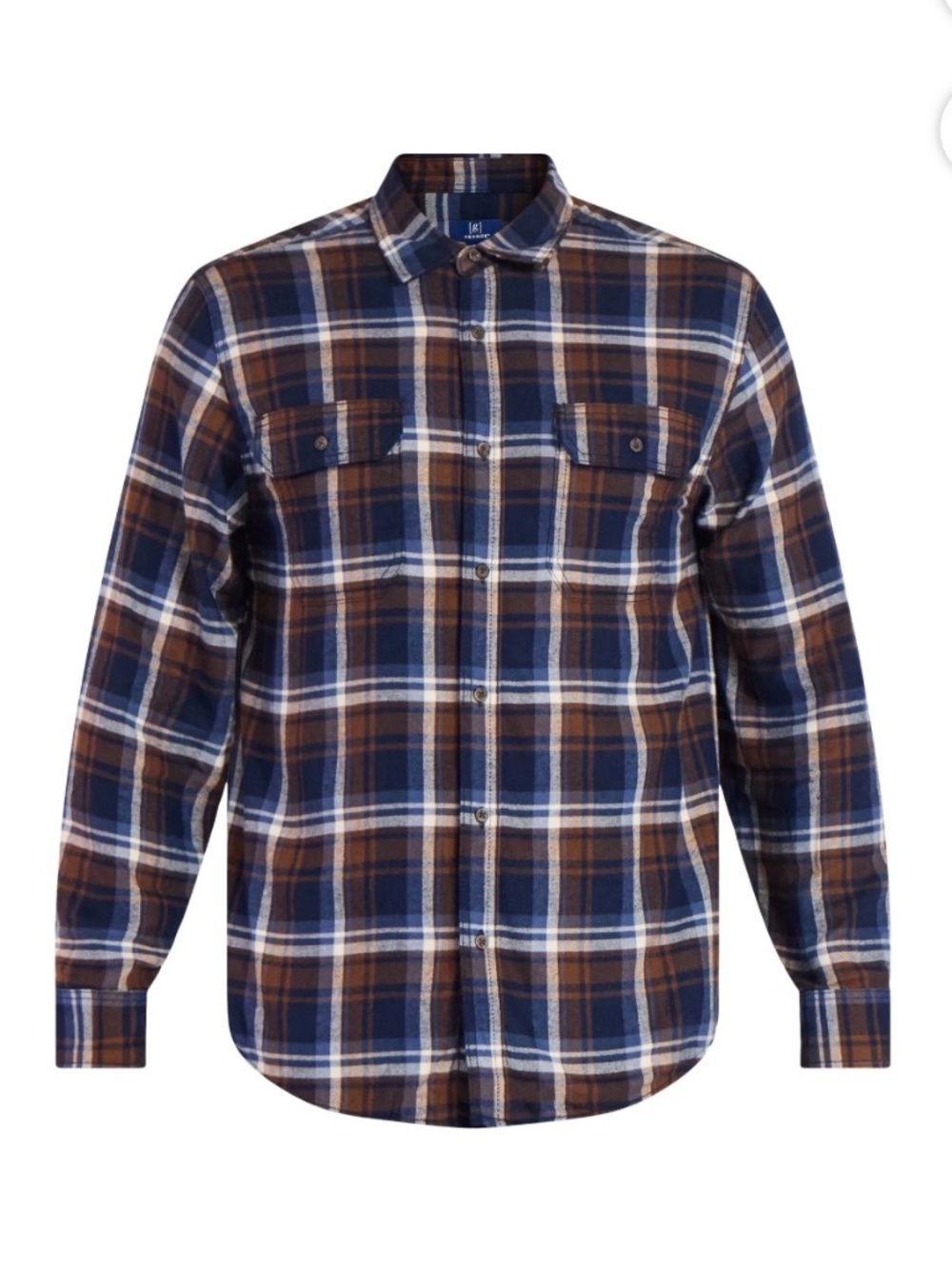 Men's Relaxed Fit Double Pocket Flannel Shirt Size M